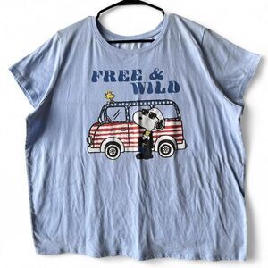 Peanuts Women's Blue T-shirt